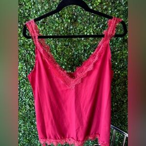 Red lace tank